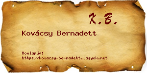 Kovácsy Bernadett névjegykártya