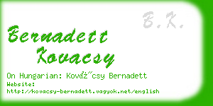 bernadett kovacsy business card